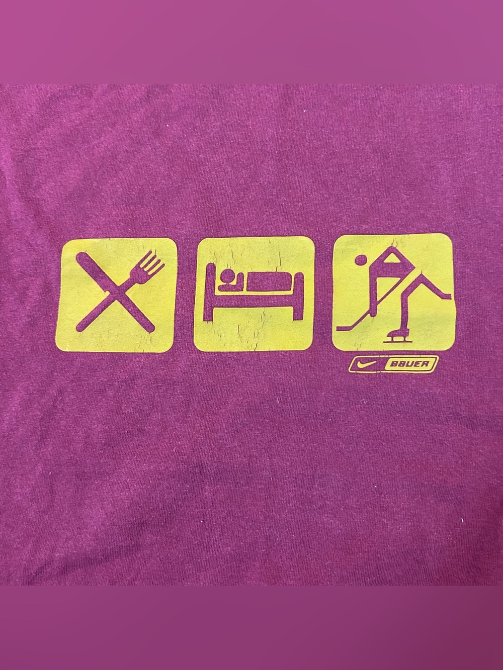 Vintage Y2K Nike Bauer Eat Sleep Hockey Shirt Size Men’s Small - Picture 2 of 6